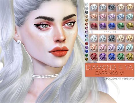 Diamond 4 Ya Earrings Duo By Pralinesims At Tsr Sims 4 Updates