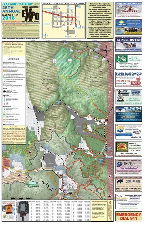 West Yellowstone Snowmobile Map North Snowmobile Yellowstone Trip