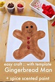 Easy gingerbread man craft for preschool with printable template ...