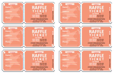 Free Printable Raffle Tickets With Stubs Free Download Aashe