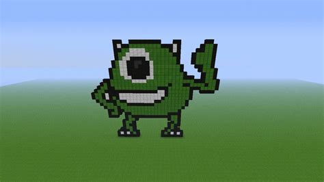 Mike Wazowski Monsters Inc Pixel Art Minecraft Project