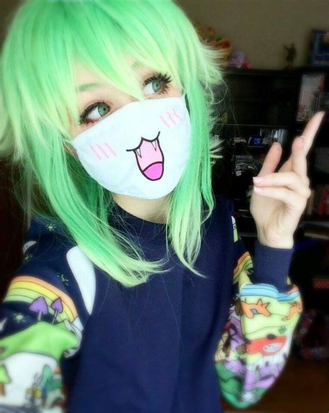 Cute Anime Green Hair Girl Gótica Kawaii Chicas Kawaii