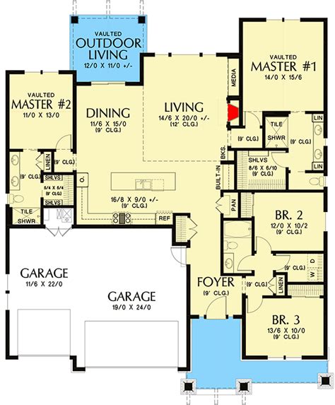 5 Bedroom House Plans With 2 Master Suites Conatural