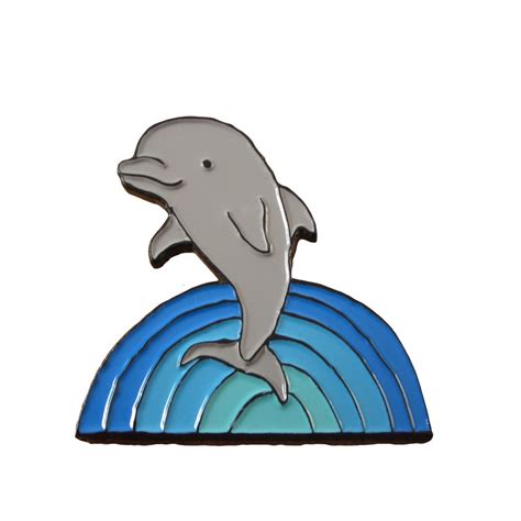 Dolphin Pin Enamel Dolphin Pin Rainbow Waves Pin Ride The Waves