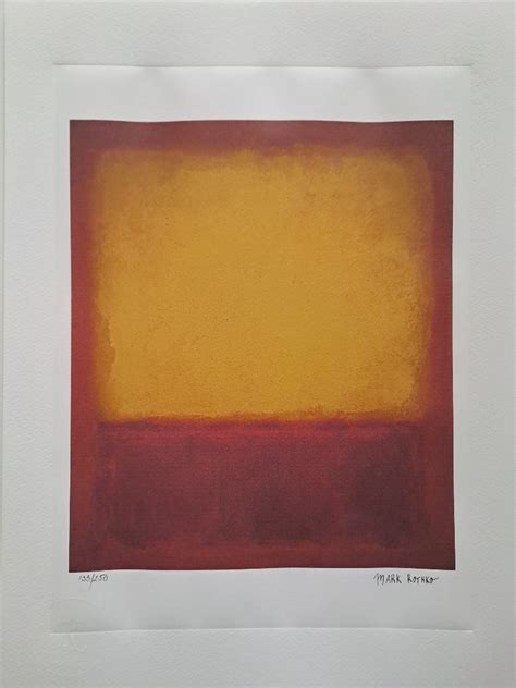 Yellow Over Purple Lithograph Signed By Mark Rothko Charitystars