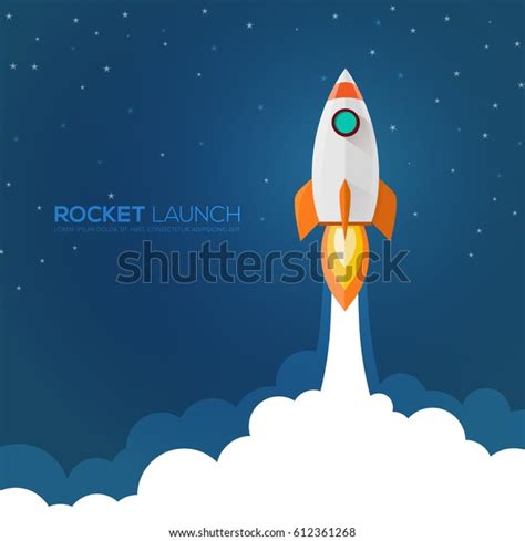 Rocket Launchshipvector Illustration Concept Business Product Stock