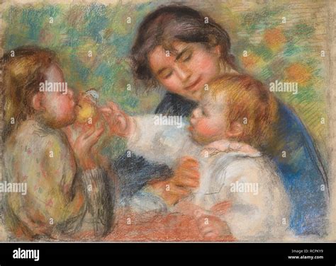 Enfant Avec Une Pomme Gabrielle Jean Renoir Et Une Petite Fille