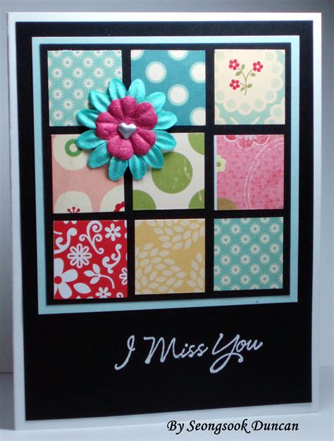 Cant wait to kiss your lips. Seongsook's Creations: One Sheet Wonder 12x12 Variations - miss you cards
