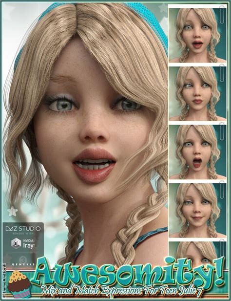 awesomity mix and match expressions for tween julie 7 and genesis 3 female s render state