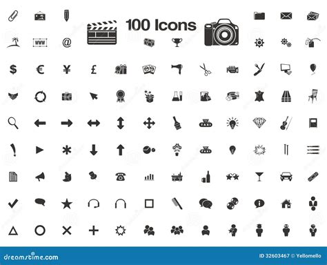100 Icons Favicon Stock Vector Illustration Of Modern 32603467