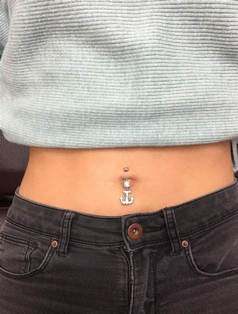 Navel Piercing Belly Button Jewelry With A Pendant 😍 Belly Button Belly Piercing B Belly