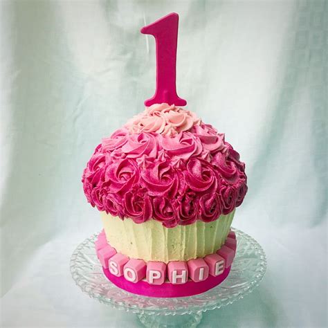 Giant Cupcake For Baby Cake Smash Photo Shoot 1st Birthday Smash Cake