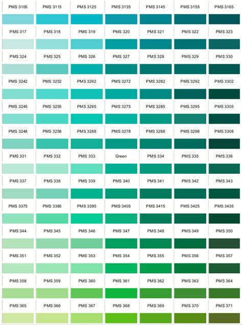 Pantone Color Chart Colour Chart Print And Pm