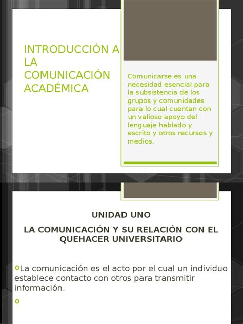 Introducción A La Comunicación Académica Ensayos Comunicación