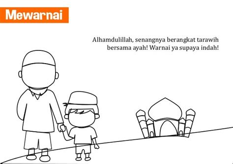 Gambar Mewarnai Mewarnai Gambar Tema Ramadhan Ceria Drawing Image