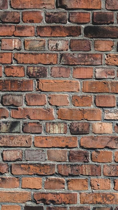 Download Wallpaper 800x1420 Bricks Wall Brick Wall Surface Old