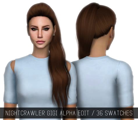 Sims 4 Hairs Simpliciaty Nightcrawler`s Gigi Hair Retextured
