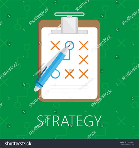 Strategic Plan On Clipboard Vector Illustration Stock Vector Royalty