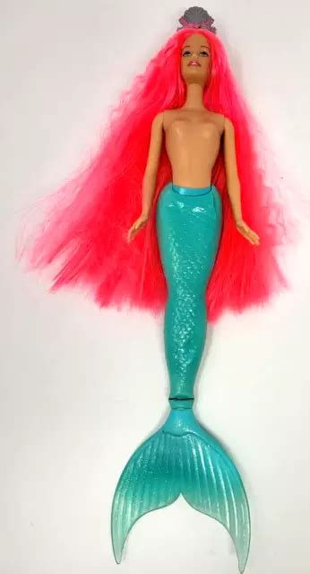 2002 mattel barbie mermaid fantasy barbie pink hair moving arms flipping tail 62 95 picclick