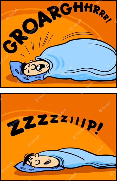 Premium Vector Snoring Man Cartoon Comic Illustration