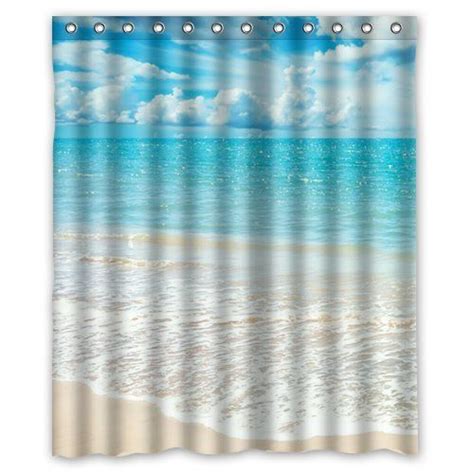 beach theme custom ocean waves california paradise shower