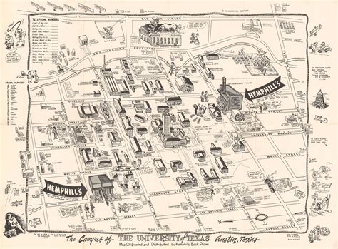Usa Campus Map Of The University Of Texas Austin 1940s Era R