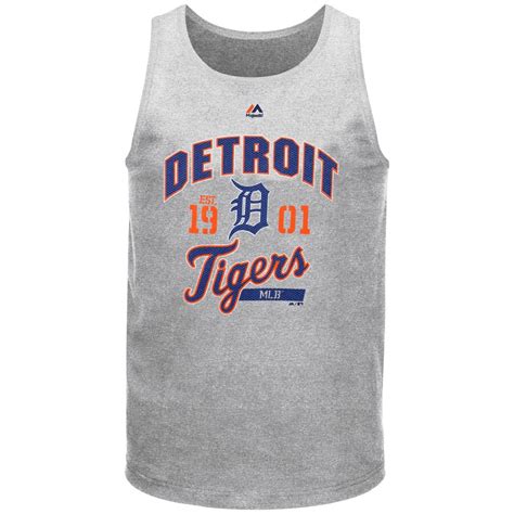 Mens Detroit Tigers Majestic Gray Flawless Victory Sleeveless T Shirt