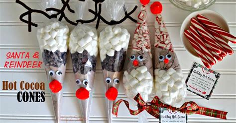 Santa And Reindeer Hot Cocoa Cones By Hip2save Holiday Crafts Ts