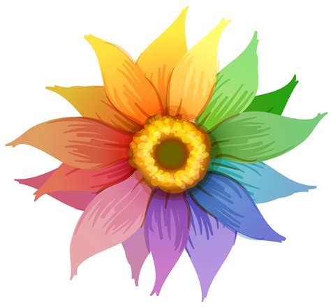 A Rainbow Flower 525851 Vector Art At Vecteezy