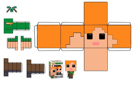 Minecraft Alex Funko Pop Papercraft Free Printable Papercraft Templates