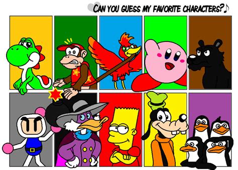 Guess My Favourite Characters By Darkdiddykong On Deviantart