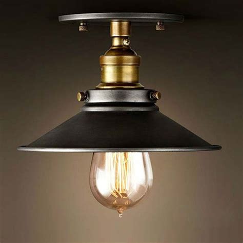 Loft Vintage Ceiling Lamp Round Retro Ceiling Light Industrial Design
