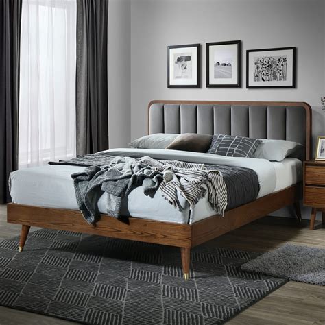 Buy Dg Casa Geneva Mid Century Modern Upholstered Platform Bed Frame
