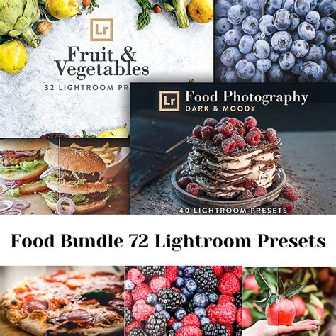 This pack contains premium pro lightroom presets. Food Bundle 72 Lightroom Presets