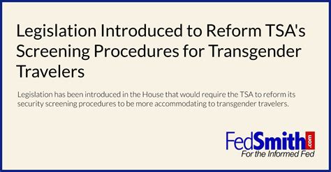 Legislation Introduced To Reform Tsas Screening Procedures For