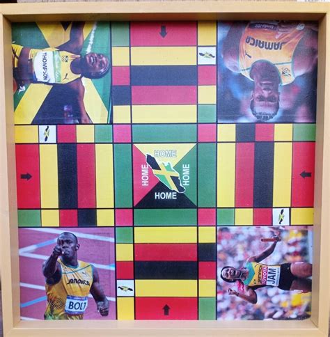 Jamaican Flag Centered Athletes Ludi Board Etsy