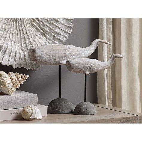 Whitewashed Whale Statues Set Of 2 From Kirklands Whale Decor