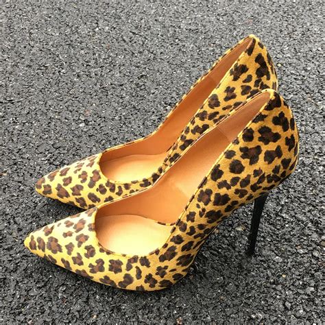 fetish leopard flock unisex shoes women extreme high heels sexy 13cm thin heel stilettos cross