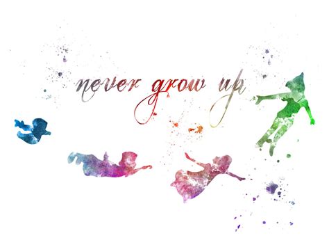 Peter pan never grow up wendy disney pictures, photos & quotes. Peter Pan Quote 'Never Grow Up' ART PRINT by SubjectArt on ...