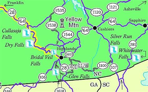 Image Result For Waterfalls Of North Carolina Map North Carolina Map