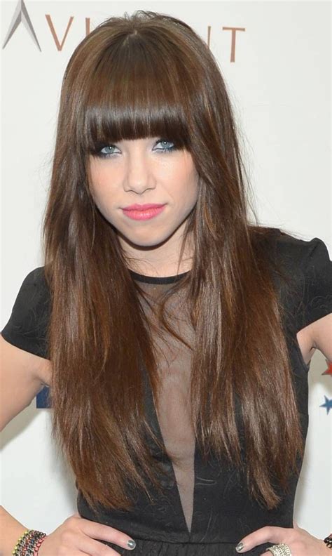 Read this before dyeing your blonde hair brown. Long brown hair with blunt bangs | pelo | Pinterest | Long ...
