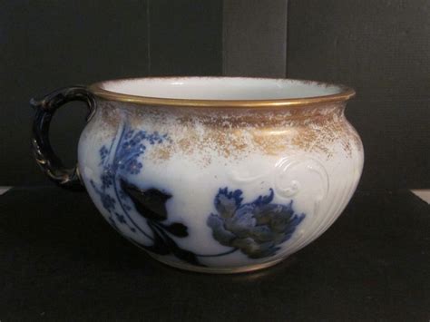 The hand drawn chevrons and lines are reminiscent of batik fabrics and textile prints which ellen takes great inspiration from and create a unique, tactile pattern. Vtg Royal Doulton Burslem Chamber Pot Cobalt BLUE & GOLD ...