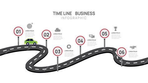 Premium Vector Infographic Road Template For Business 6 Steps Modern Timeline Diagram With