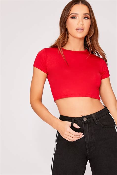 Basic Red Crop Top In The Style Ireland