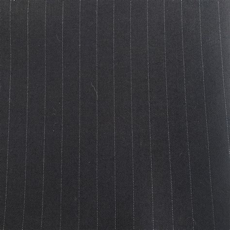 Vintage Black Pinstripe Suiting Fabric Fine Silk Blend