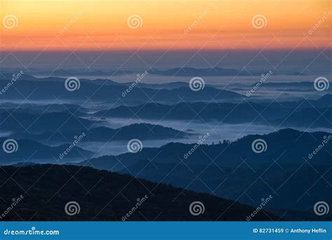 Blue Ridge Mountains Scenic Sunrise North Carolina Stock Image Image