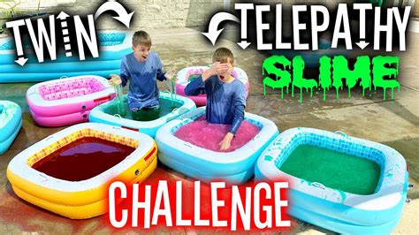 Twin Telepathy Slime Pool Challenge Youtube