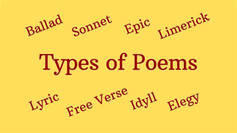 Different Types Of Poems In English Youtube