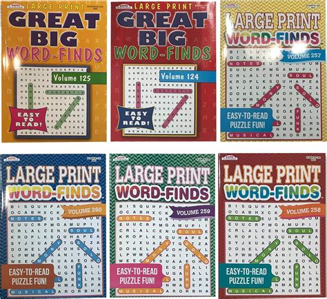 Word Search Puzzle Book Bundle 6 Pack Bundle Easy To Read Large Print