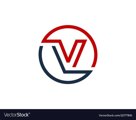 V Letter Circle Line Logo Icon Design Royalty Free Vector
